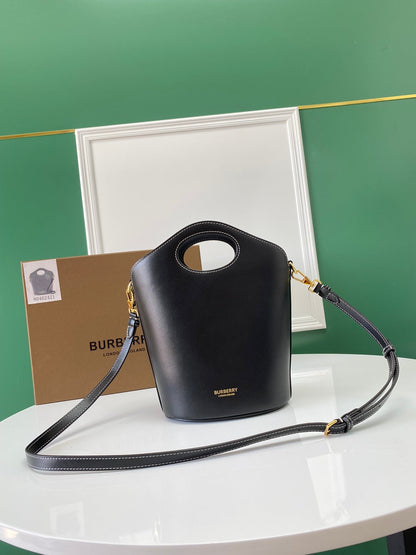 Burberry Small Leather Pocket Bucket Bag