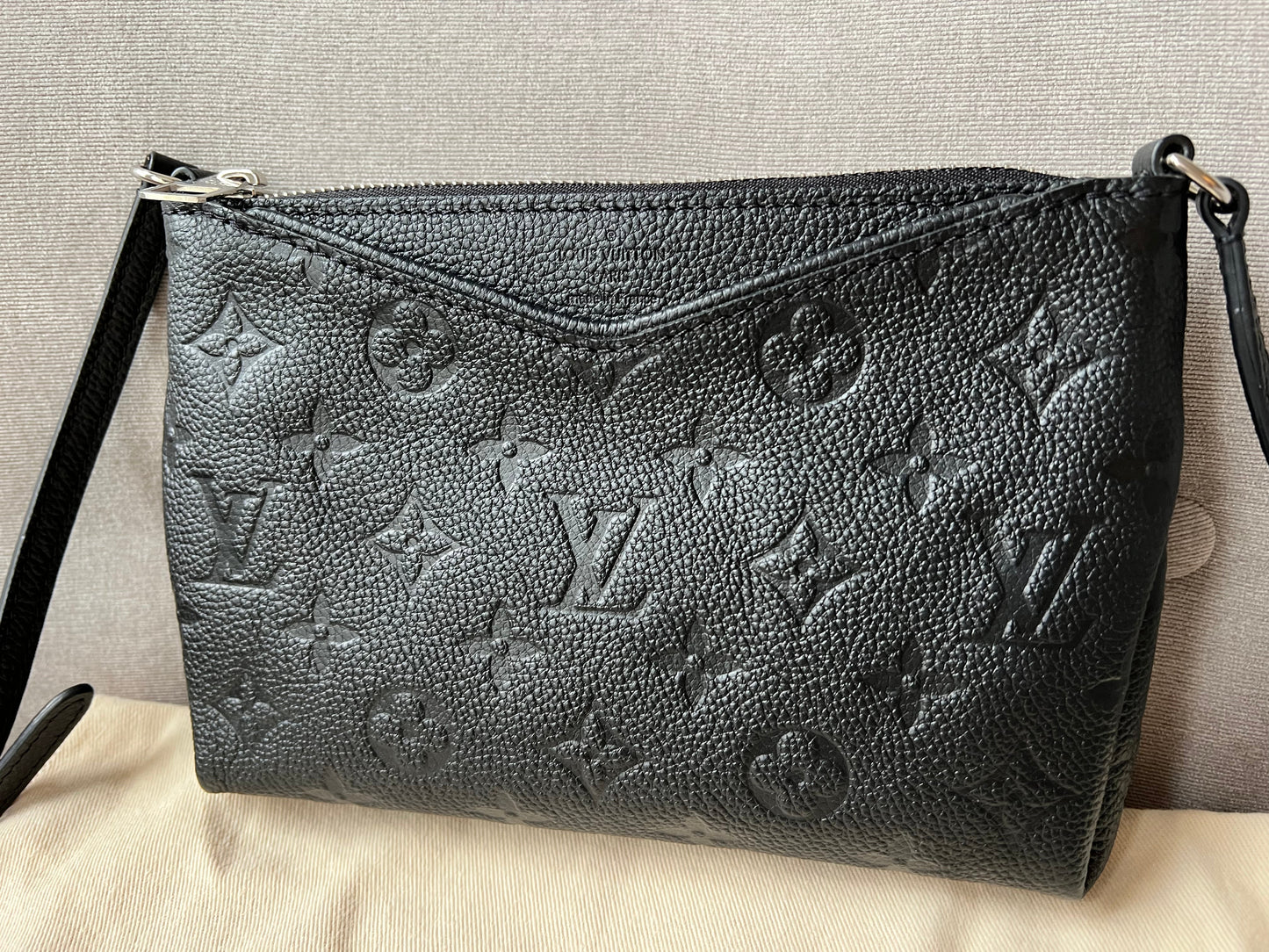 Louis Vuitton Black Monogram Empreinte Pallas Pochette