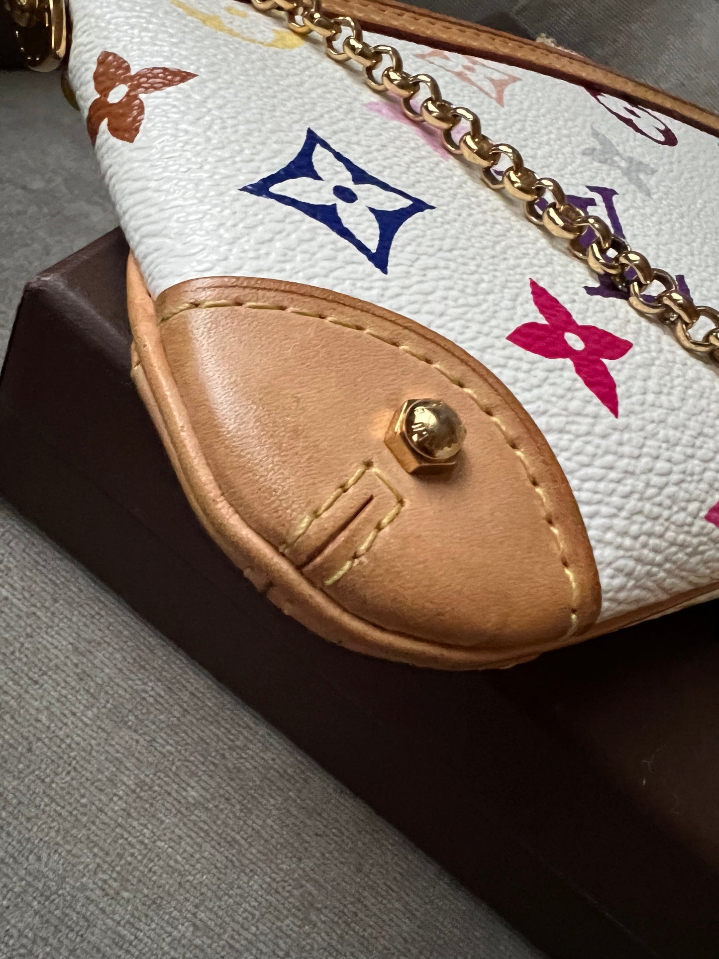 Louis Vuitton Milla Pochette White Multicolore Takashi