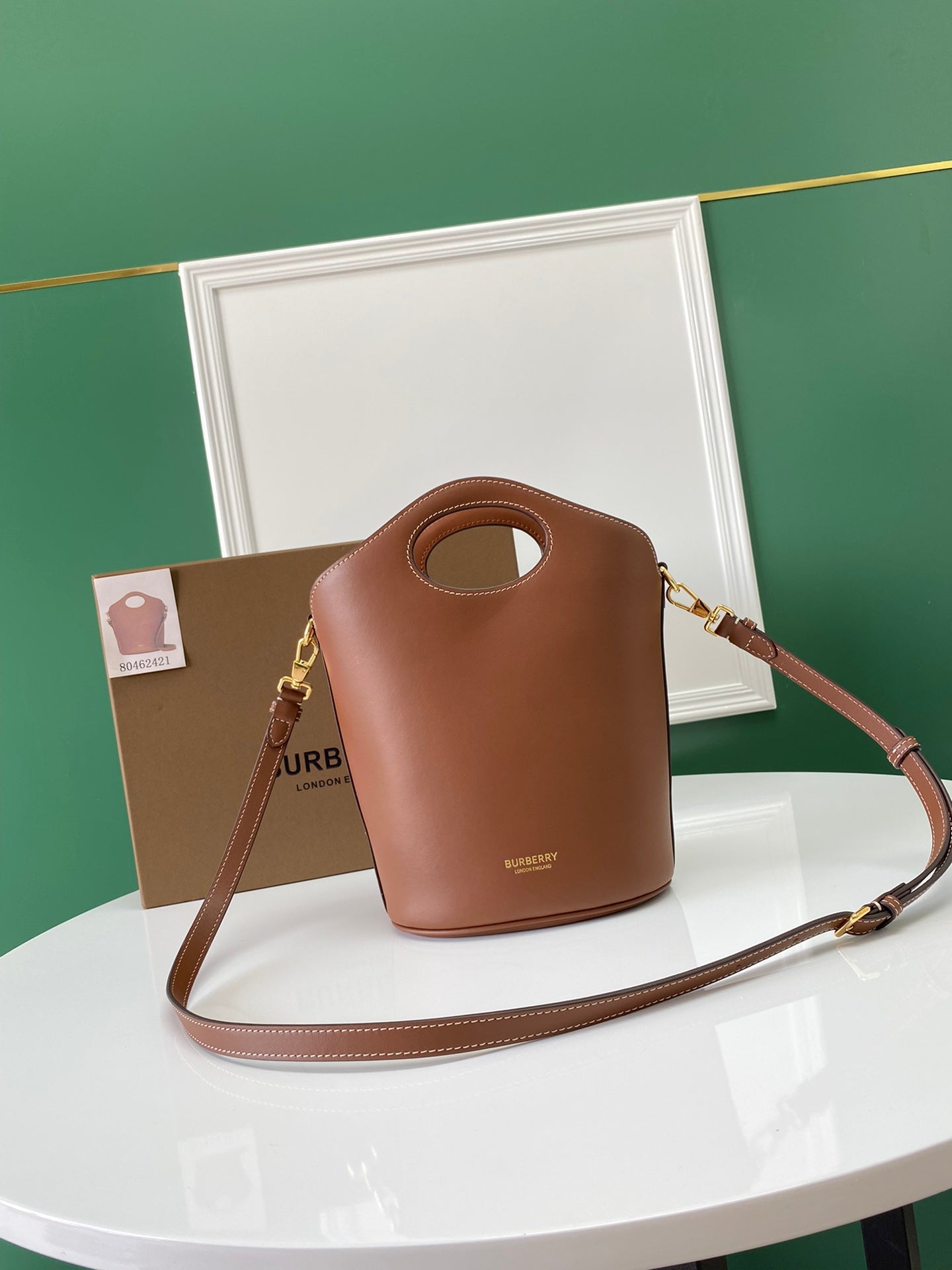 Burberry Small Leather Pocket Bucket Bag