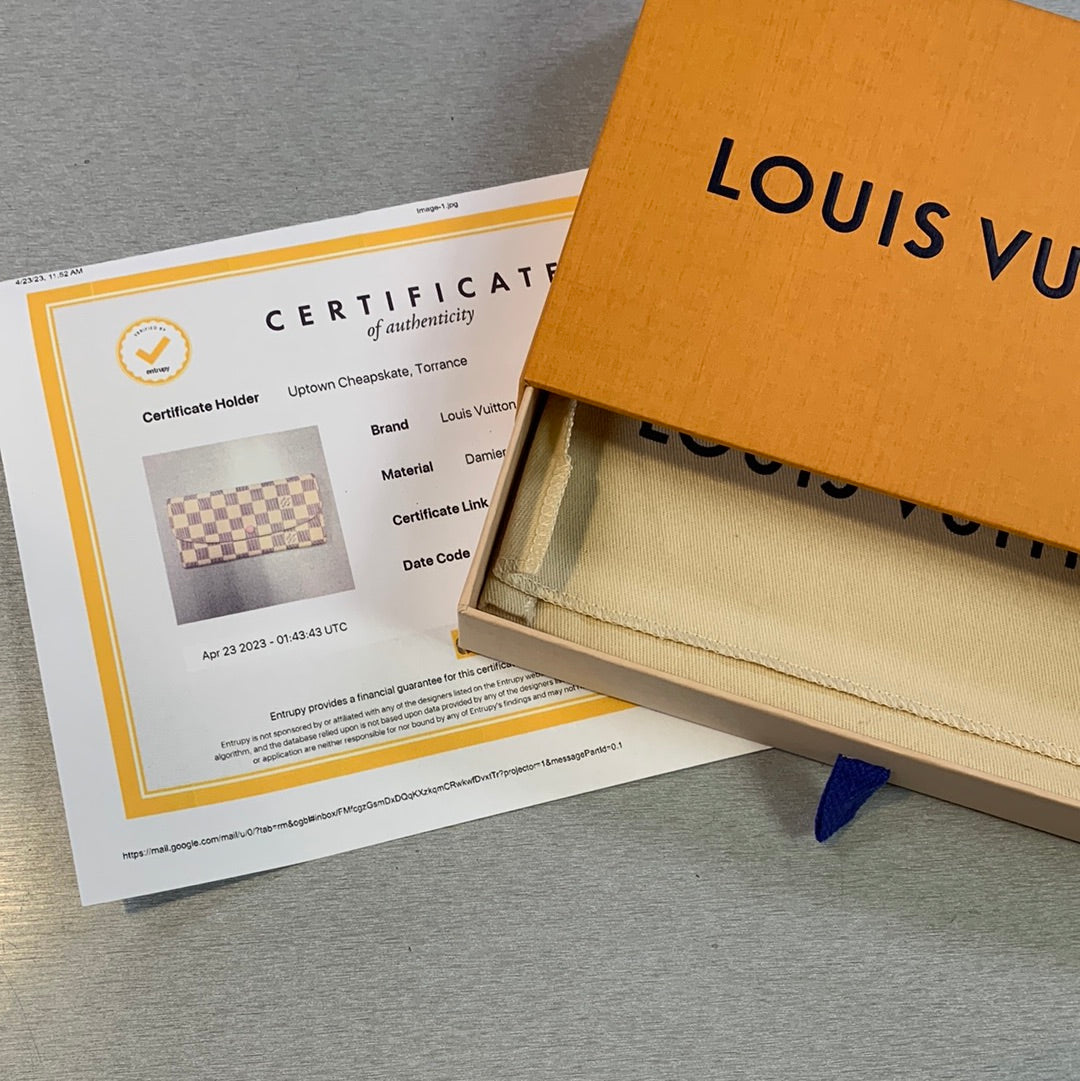 Louis Vuitton Emilie Damier Azur Rose Wallet