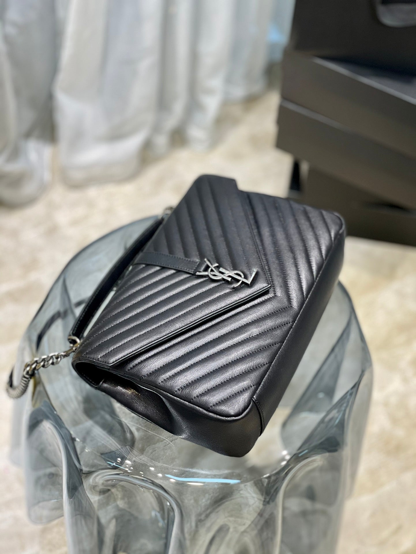 YSL College Large Quilted leather Bag