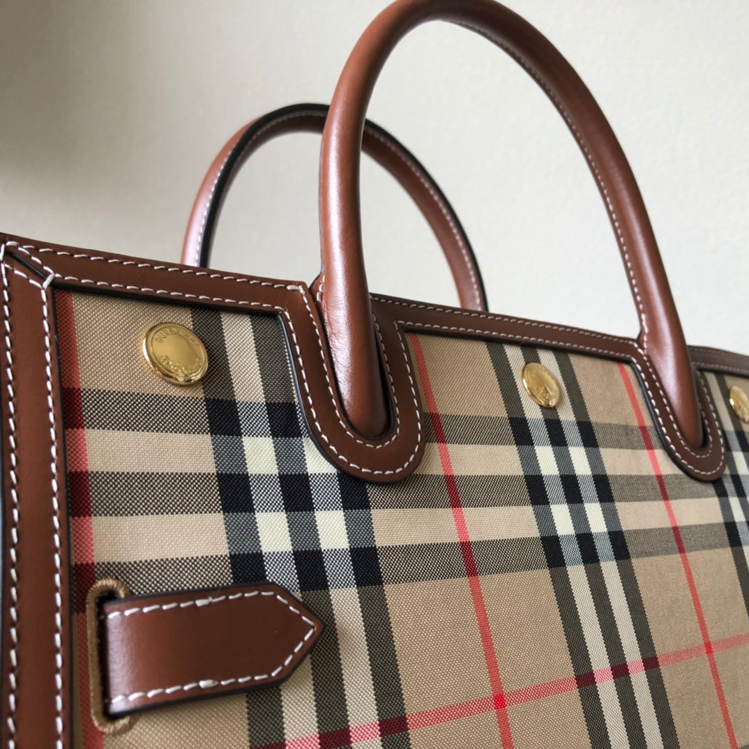 Burberry Small Vintage Check Two Handle Title Bag