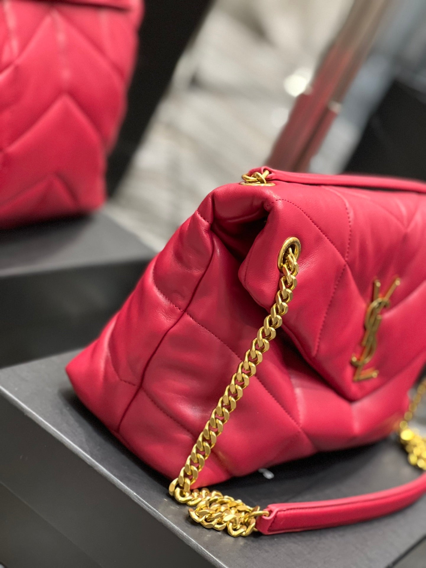 YSL PUFFER MEDIUM BAG IN QUILTED LAMBSKIN