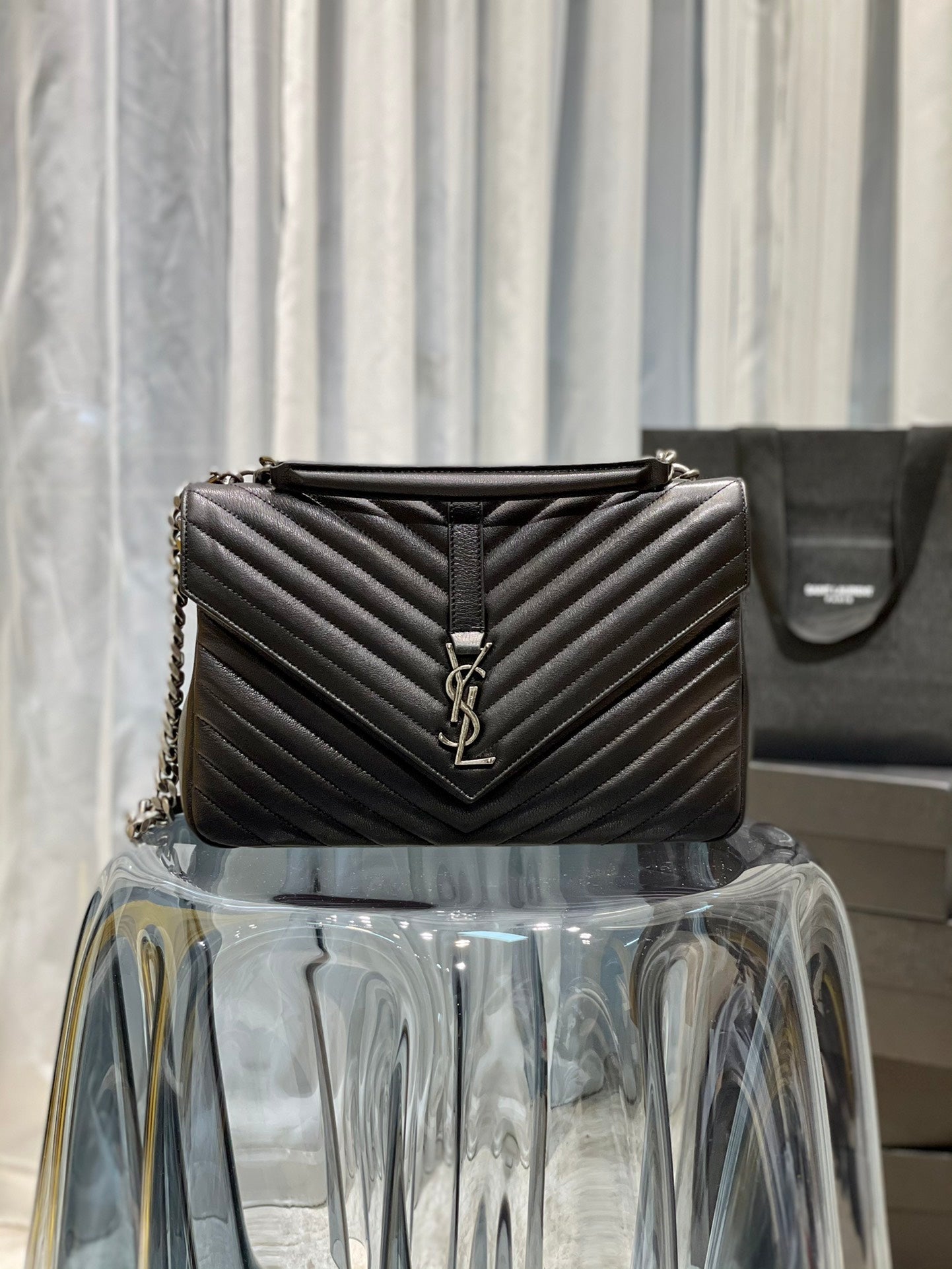 YSL College Large Quilted leather Bag