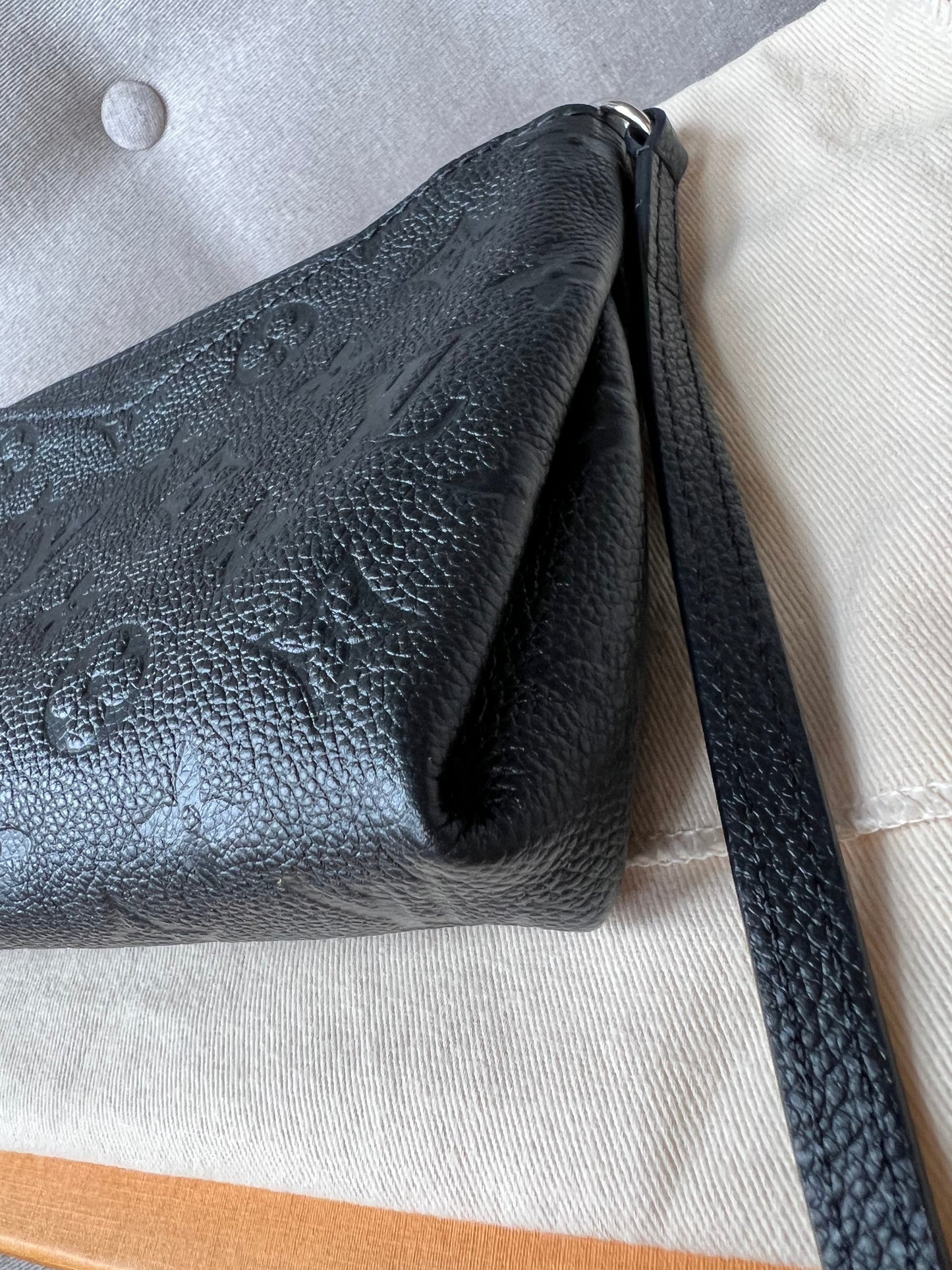 Louis Vuitton Black Monogram Empreinte Pallas Pochette