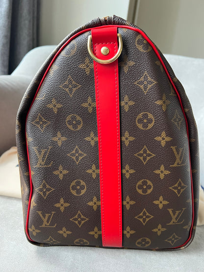 Louis Vuitton Keepall Bandouliere 50 Monogram and Coquelicot (RRP £1,790)