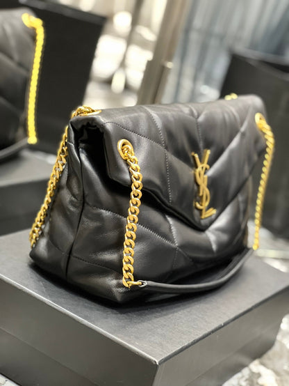 YSL PUFFER MEDIUM BAG IN QUILTED LAMBSKIN