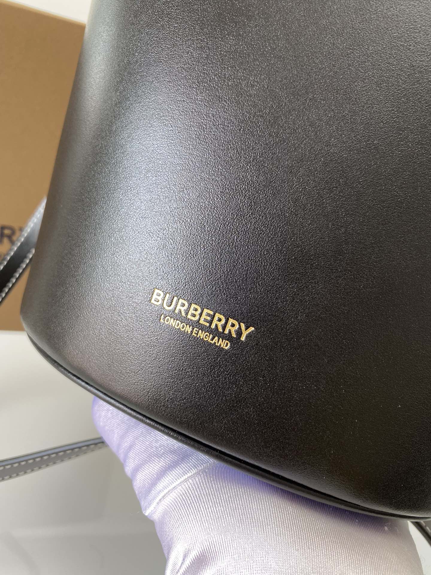 Burberry Small Leather Pocket Bucket Bag