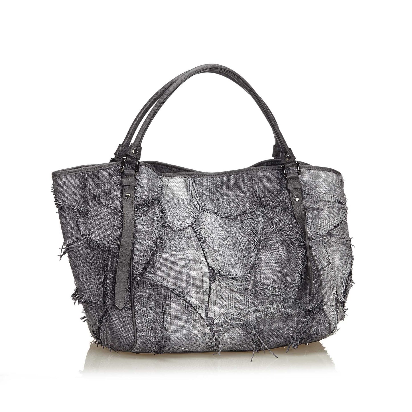 Burberry Gray Chemical Fiber Fabric Tote Bag United Kingdom