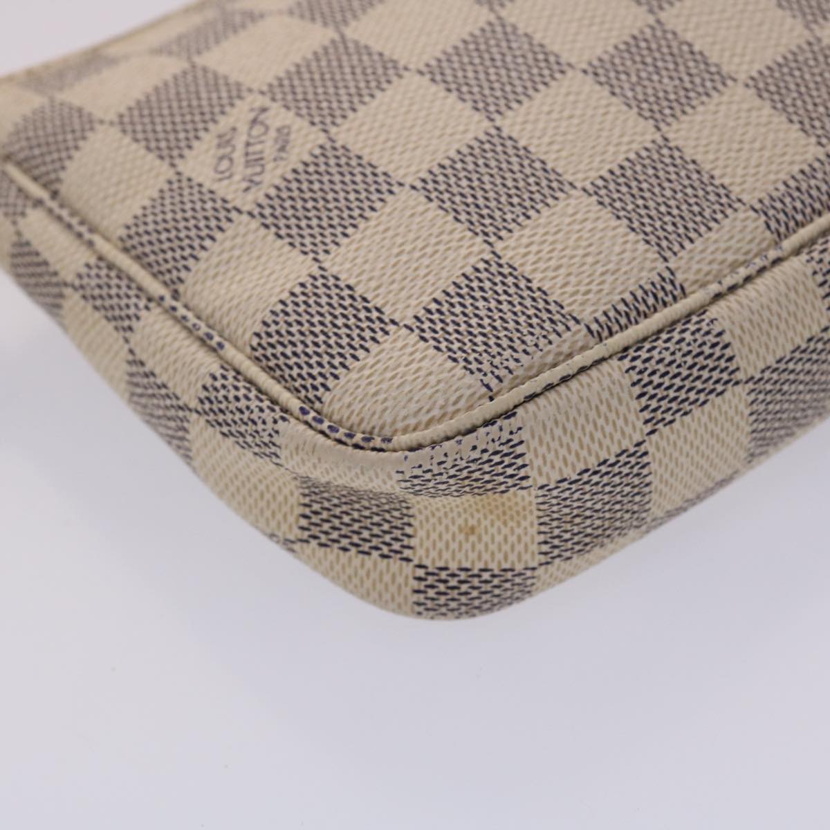 LOUIS VUITTON Damier Azur Pochette Accessoires Pouch N51986 LV Auth ki3123