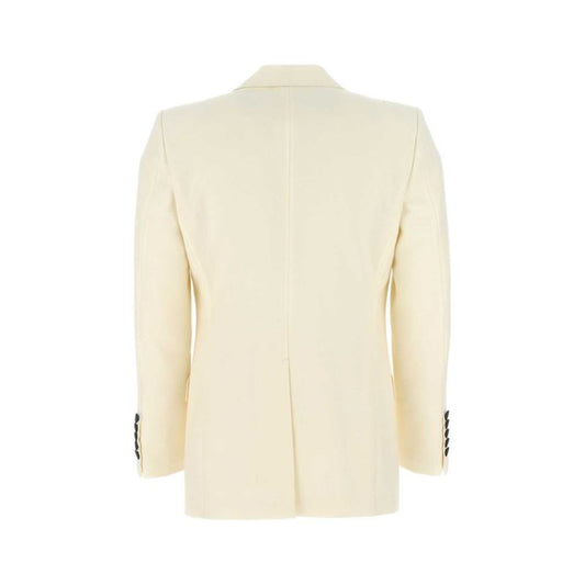 Gucci Men Ivory Wool Blend Blazer