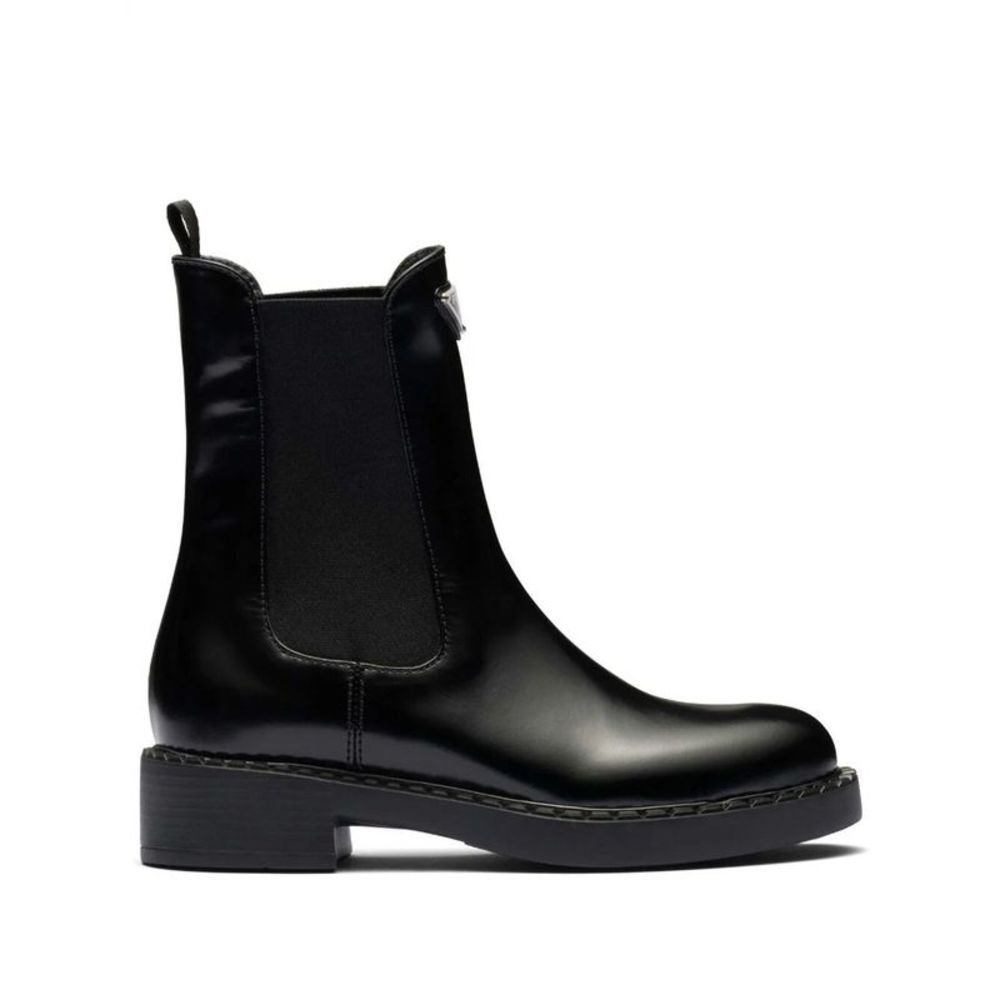 Prada Women Brushed Leather Booties