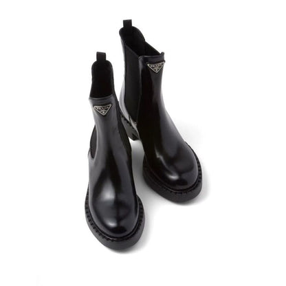 Prada Women Brushed Leather Booties