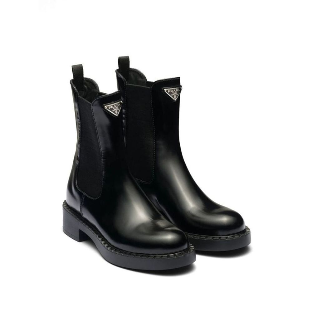 Prada Women Brushed Leather Booties