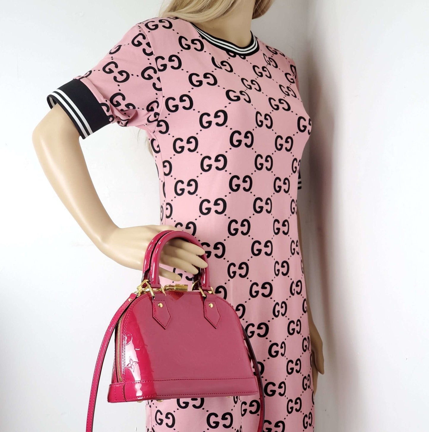 Louis Vuitton Alma BB Vernis Fuchsia Crossbody Bag