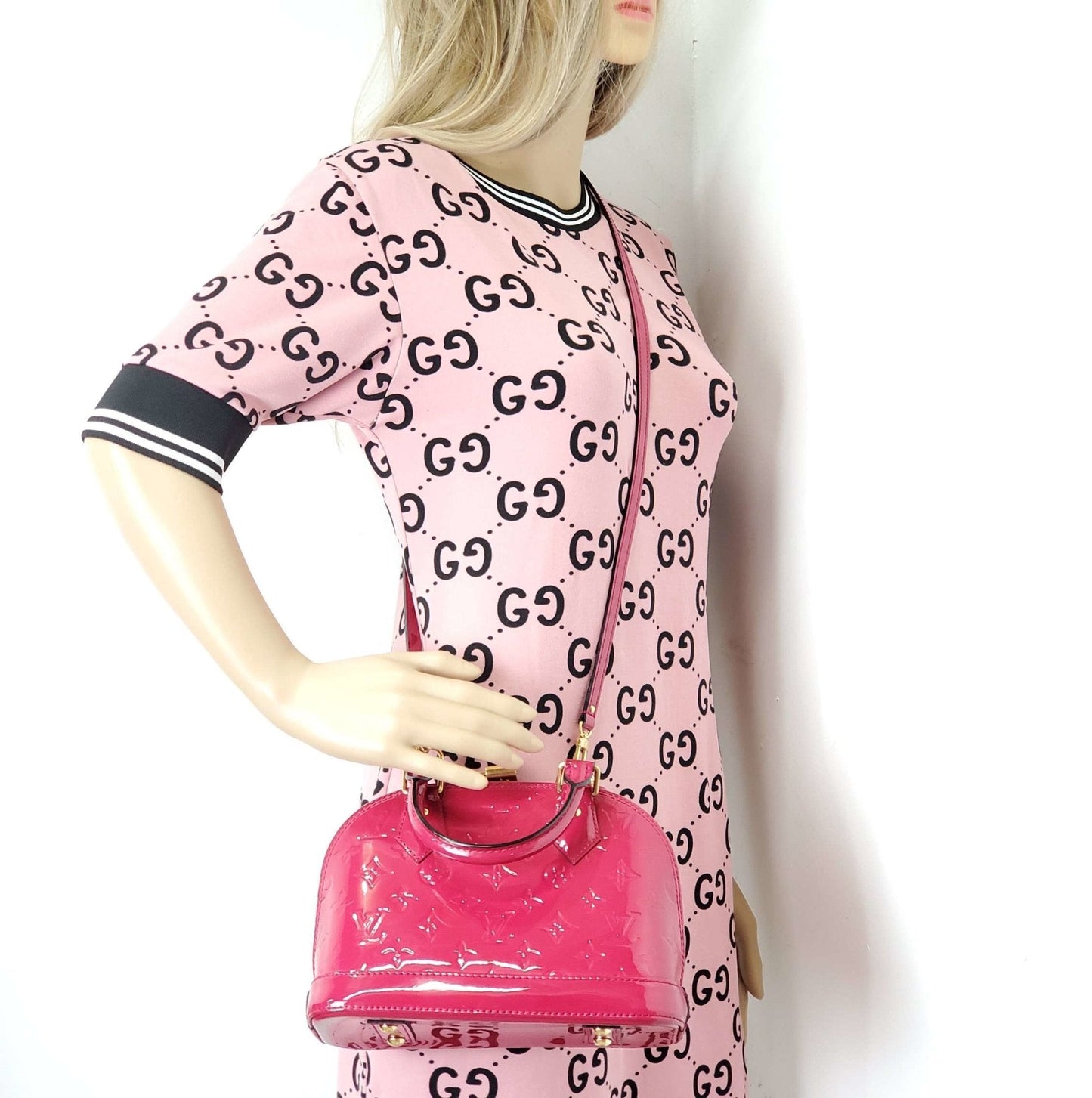 Louis Vuitton Alma BB Vernis Fuchsia Crossbody Bag