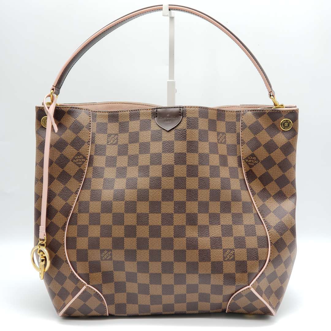 Louis Vuitton Caissa Hobo Rose Ballerine Damier Shoulder Bag