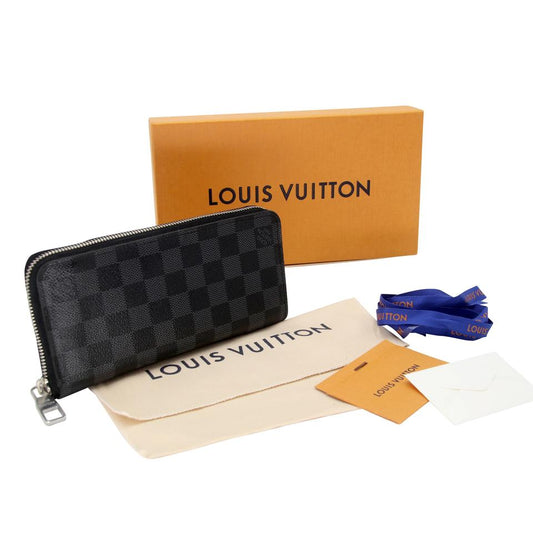 Louis Vuitton Zip Around Damier GM Graphite Coated Canvas Wallet LV-0729N-0002