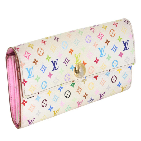 Louis Vuitton White Pink Sarah Takashi Murakami Monogram Multicolore Wallet