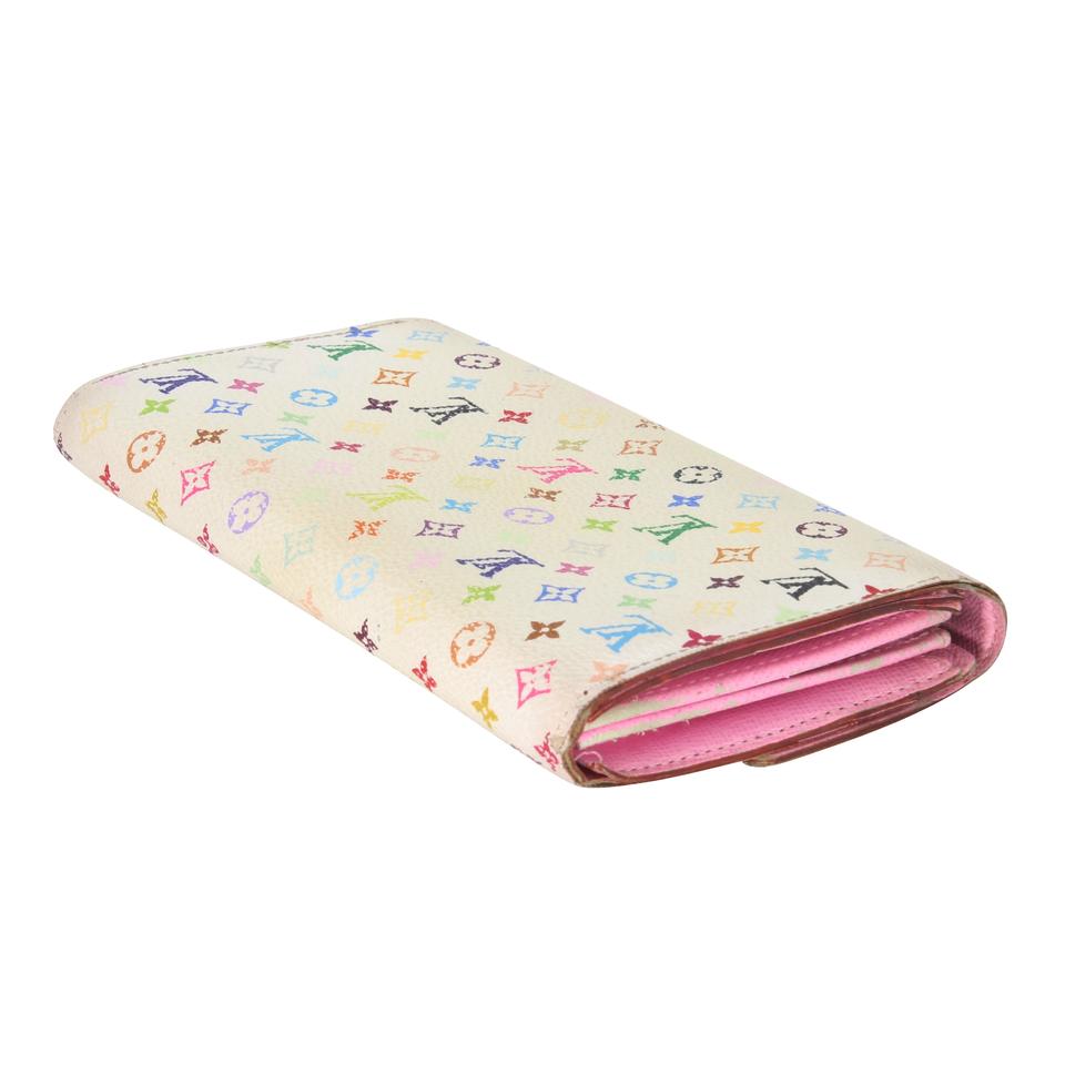 Louis Vuitton White Pink Sarah Takashi Murakami Monogram Multicolore Wallet