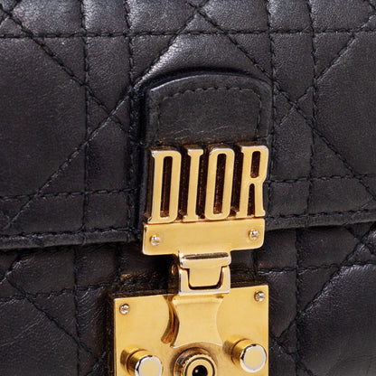 DIOR Black Cannage Leather Addict Compact Wallet