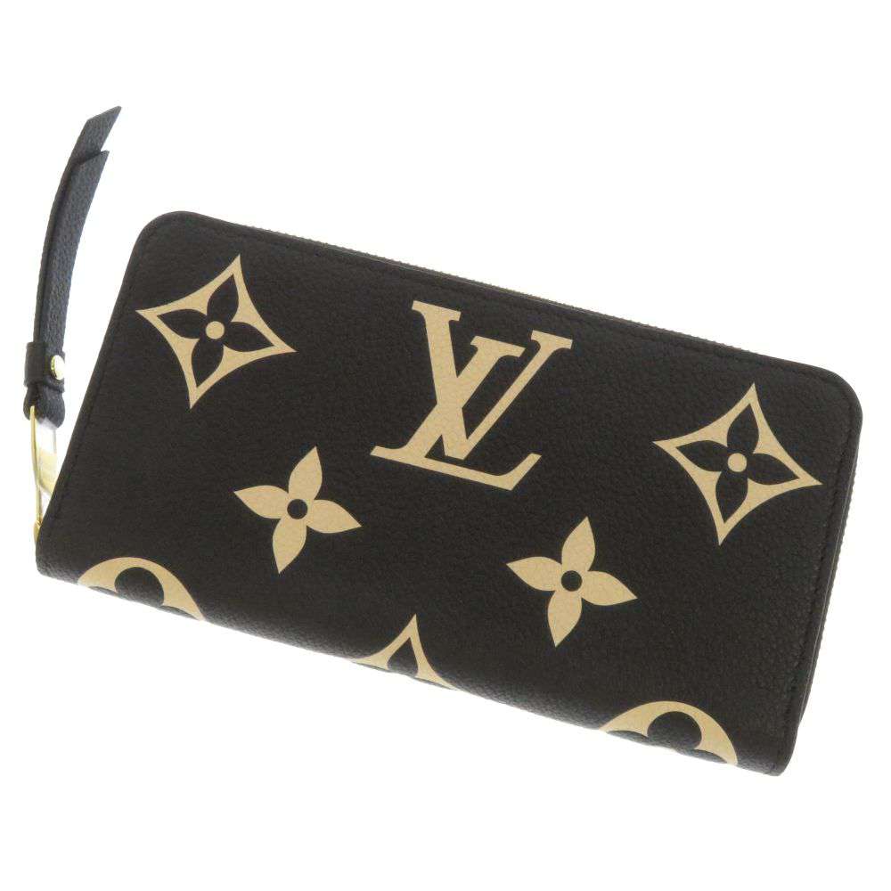 LOUIS VUITTON Zippy wallet Noir/Beige M80481 Bicolor Monogram Empreinte Leather