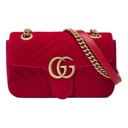 (WMNS) GUCCI GG Marmont Single Shoulder Bag Red 446744-K4D2T-6433