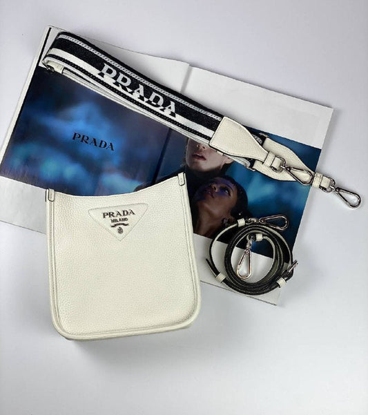 Prada Leather mini shoulder bag white