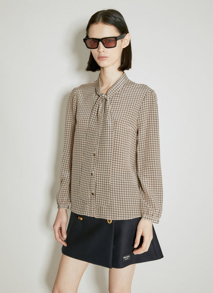 Prada Women Jacquard Crepe De Chine Shirt