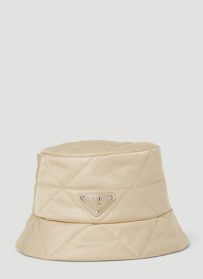 Prada Women Quilted Logo Bucket Hat