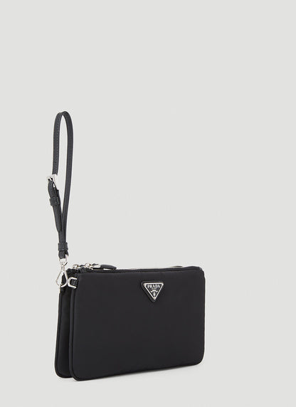 Prada Women Logo Plaque Clutch Bag