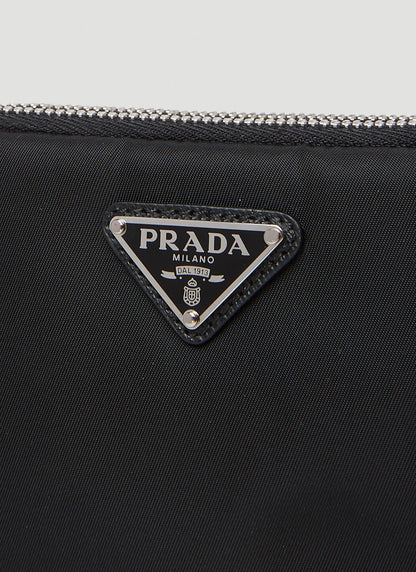 Prada Women Logo Plaque Clutch Bag