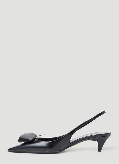 Prada Women Logo Slingback Heels