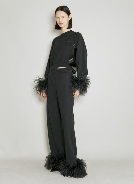 Prada Women Feather Cuffs Track Pants