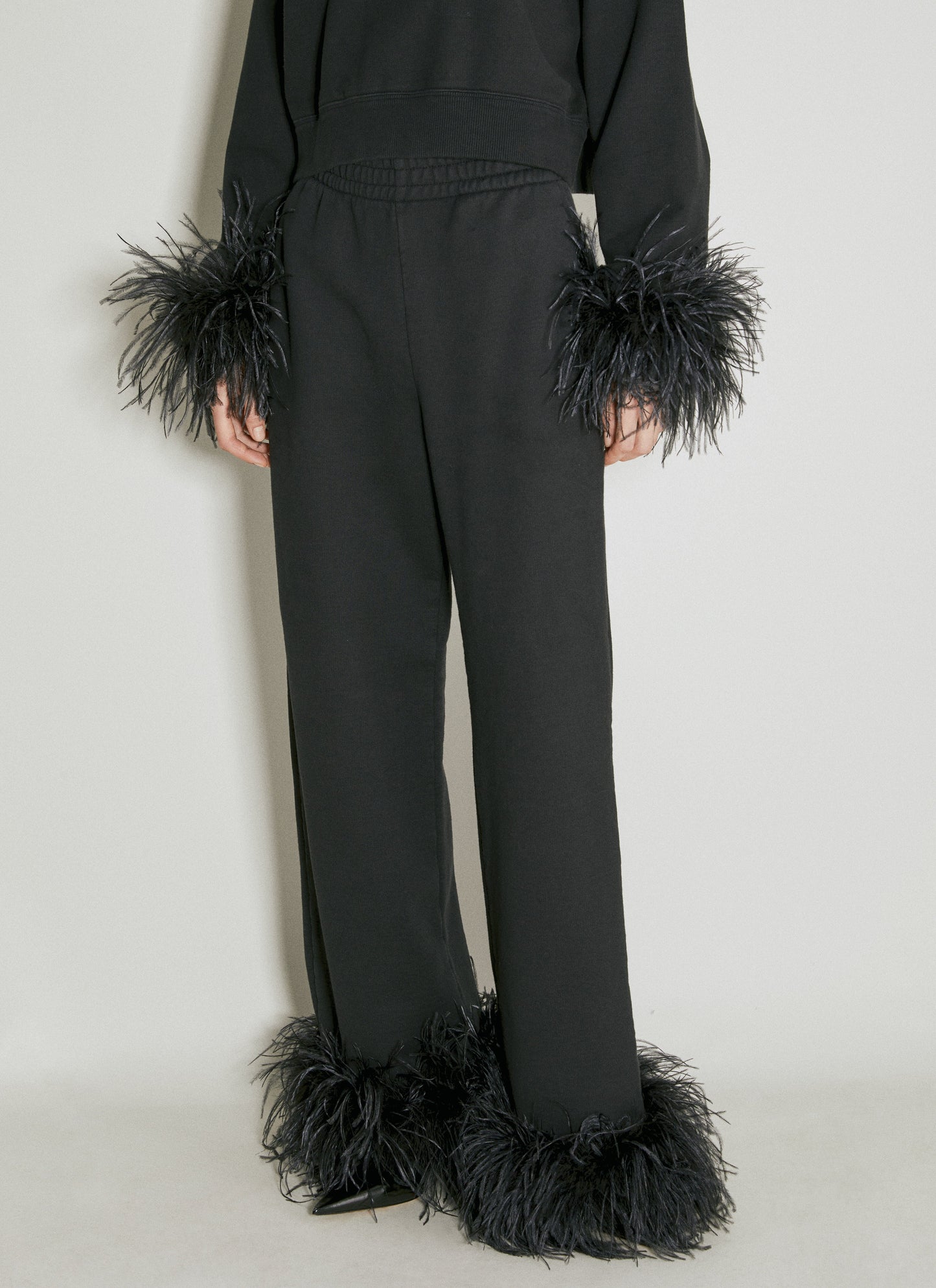 Prada Women Feather Cuffs Track Pants