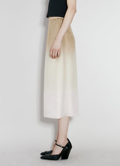 Prada Women Ombre Silk Midi Skirt