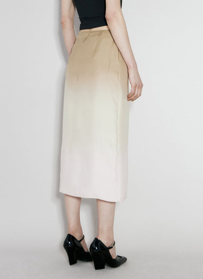 Prada Women Ombre Silk Midi Skirt