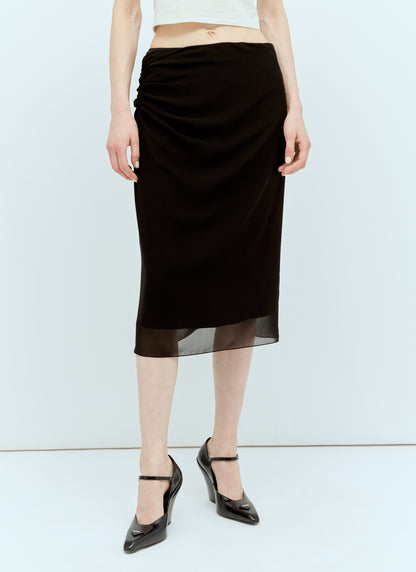 Prada Women Georgette Midi Skirt