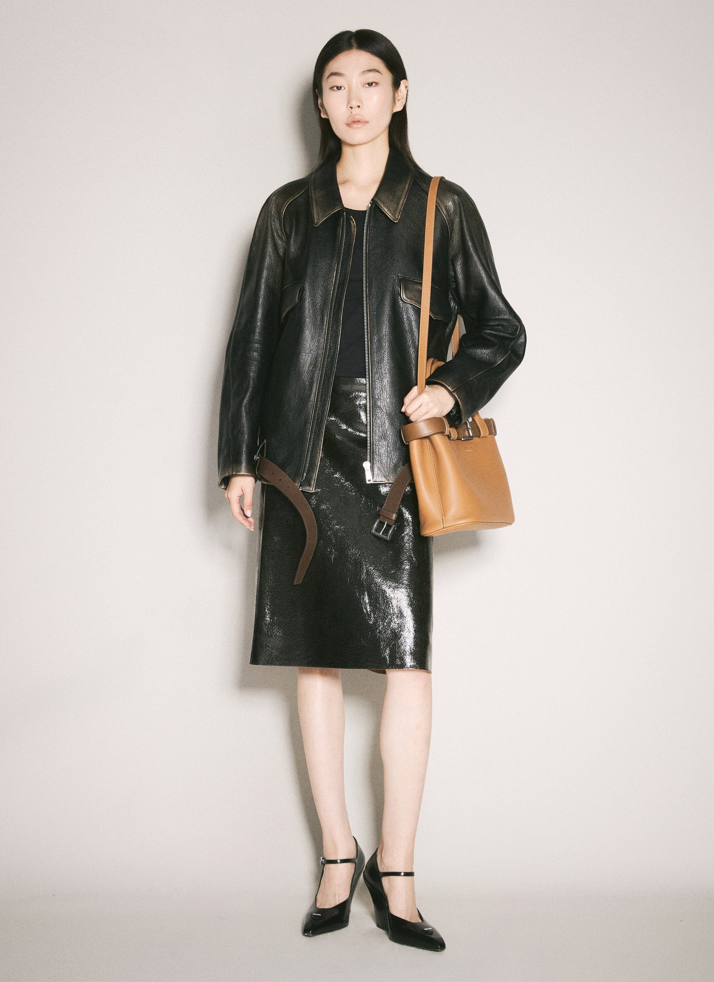 Prada Women Leather Blouson Jacket