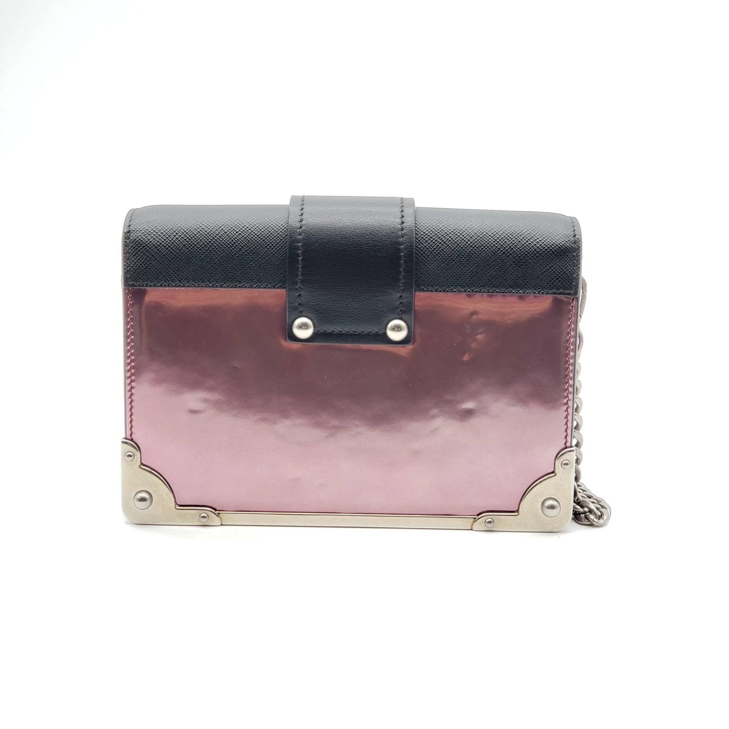 Prada Cahier Metallic Pink Shoulder Rare Bag