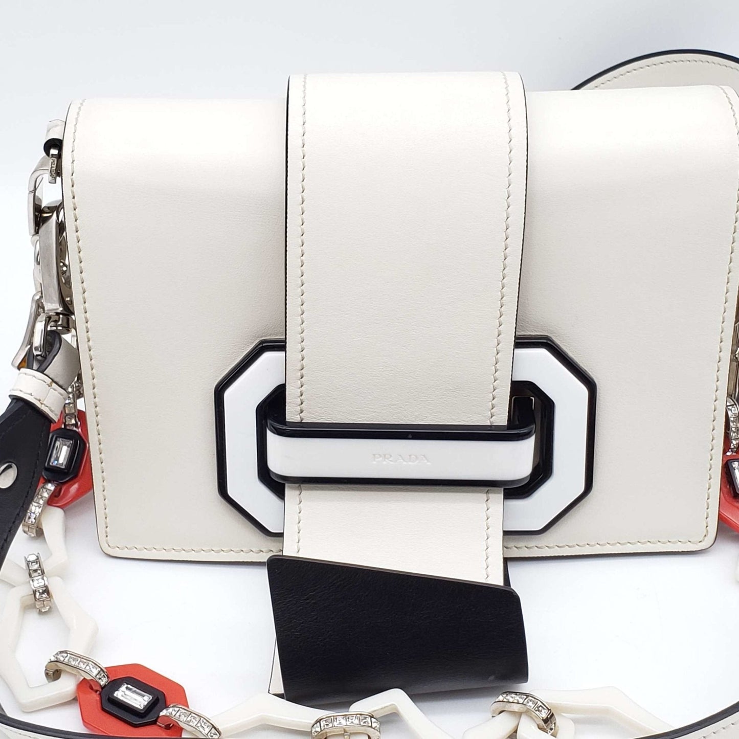 Prada Cahier White Shoulder and Crossbody Bag