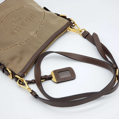 Prada Canvas and Leather Crossbody Bag