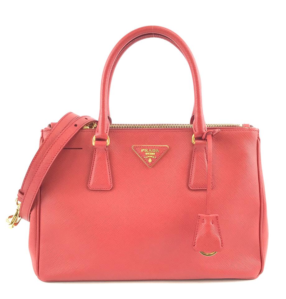 Prada Open Tote Lux Red Saffiano Leather Shoulder Bag