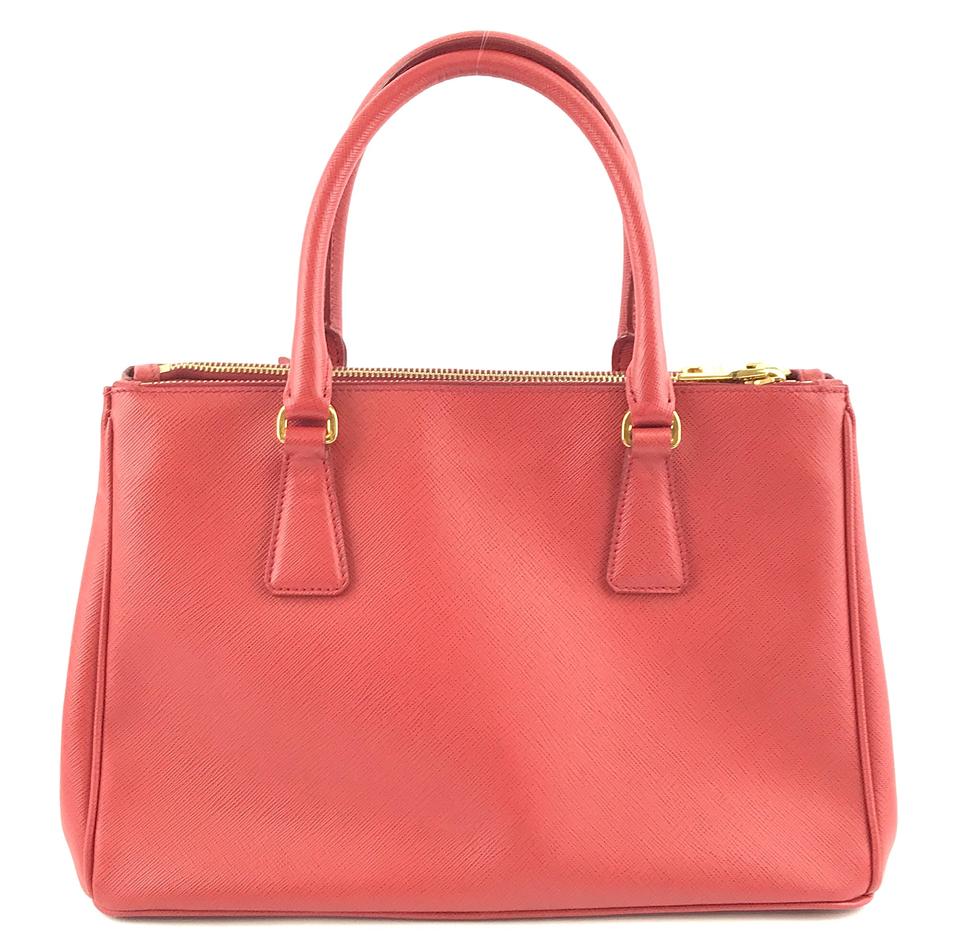 Prada Open Tote Lux Red Saffiano Leather Shoulder Bag