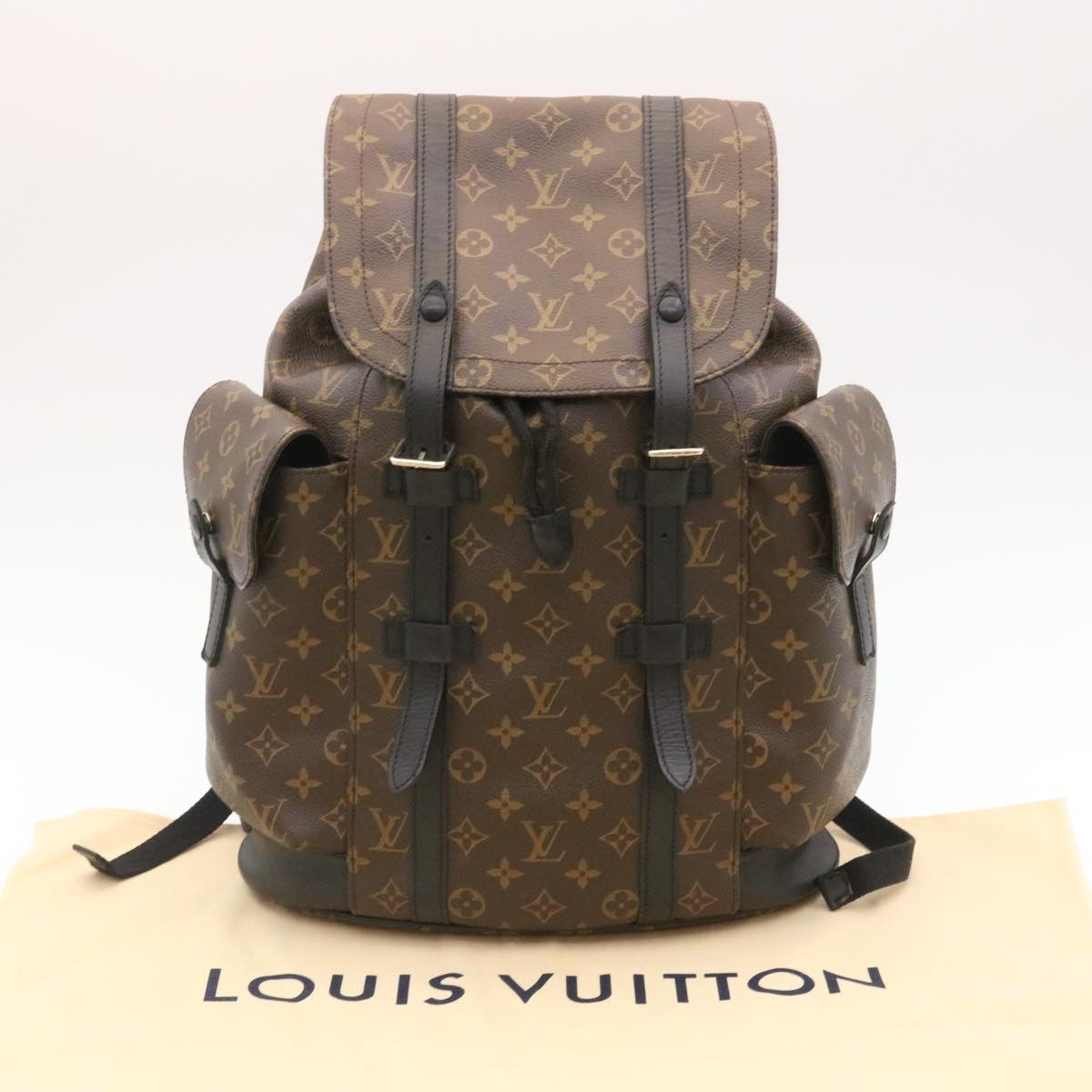 LOUIS VUITTON Monogram Macassar Christopher PM Backpack M43735 LV  rz083A