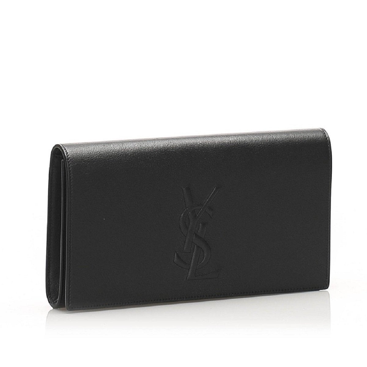 Saint Laurent YSL Belle de Jour Leather Black Large Clutch Bag 568937