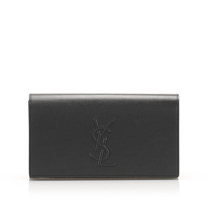 Saint Laurent YSL Belle de Jour Leather Black Large Clutch Bag 568937