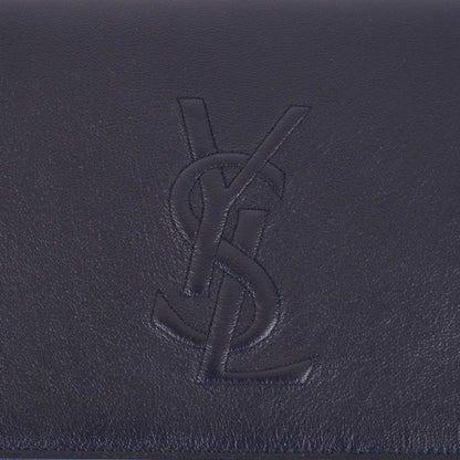 Saint Laurent YSL Belle De Jour Navy Blue Leather Large Clutch Bag 361120