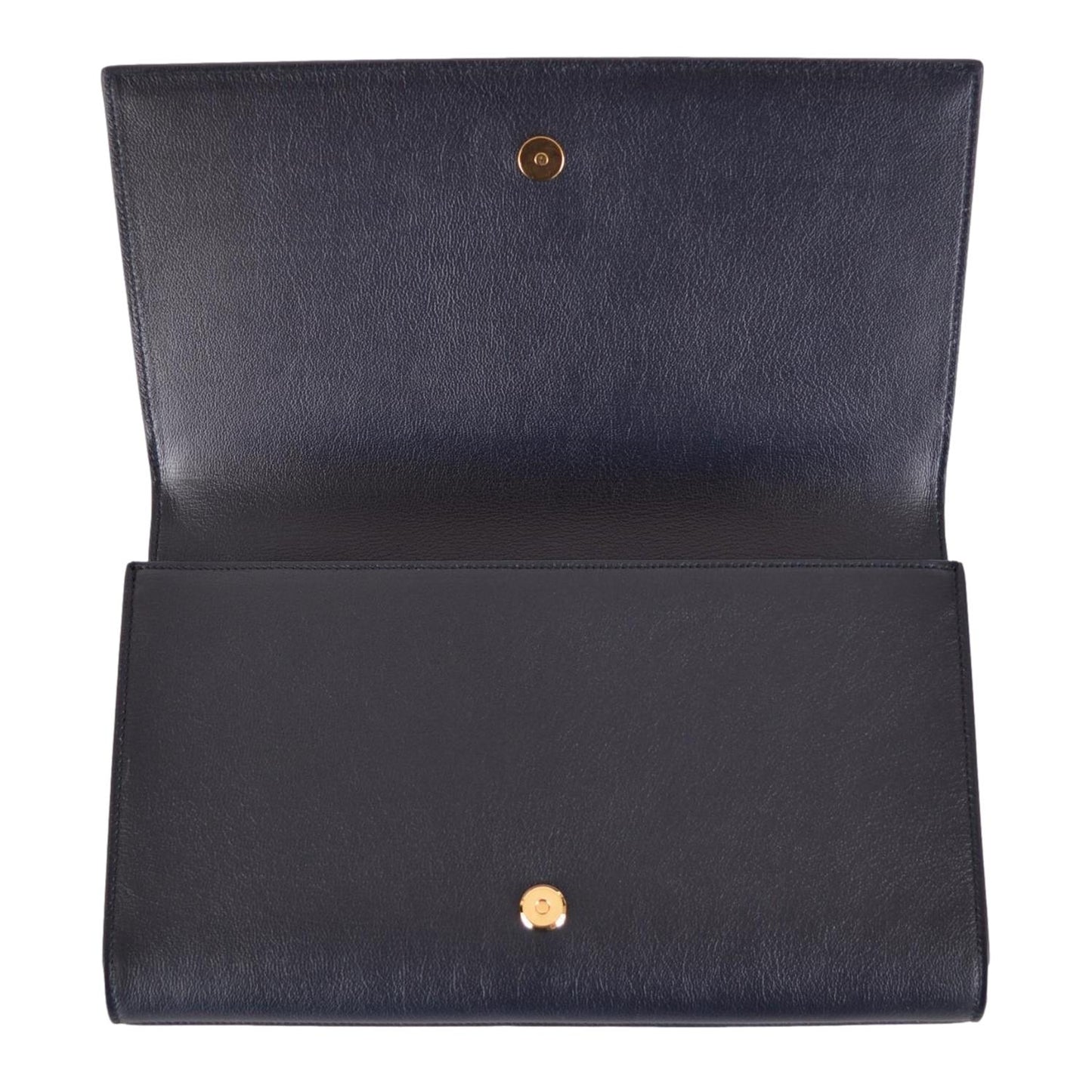 Saint Laurent YSL Belle De Jour Navy Blue Leather Large Clutch Bag 361120